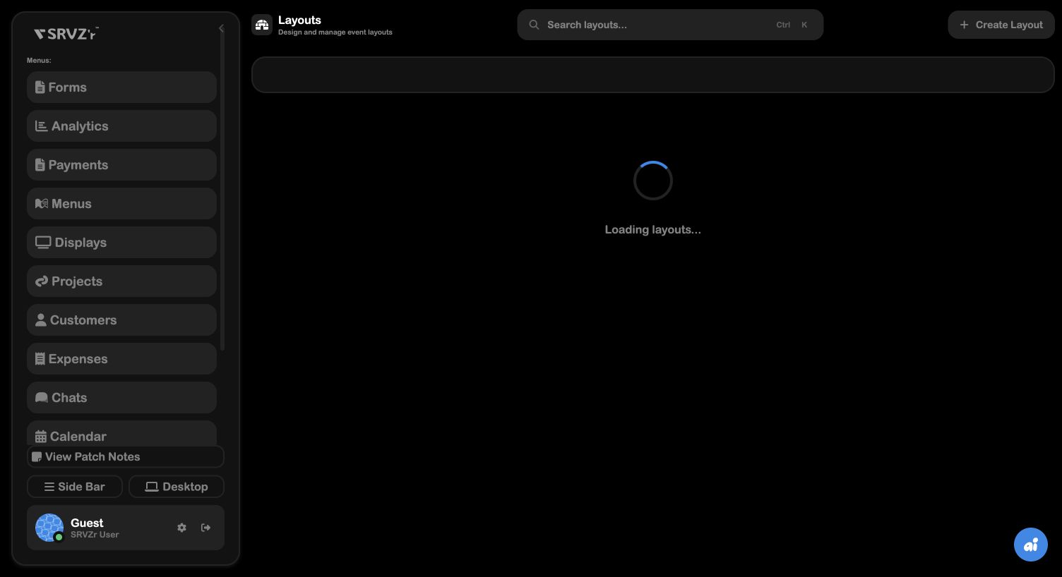 SRVZr Layouts workspace
